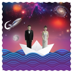 A couple on a paper boat